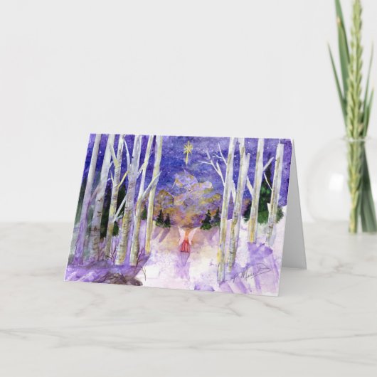 Christmas Dove Angel Feiertagskarte (Vorderseite)