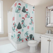 christmas dragon santa winter snow cute xmas duschvorhang (Beispiel)