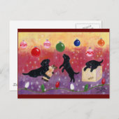 Christmas Dream Black Lab Feiertagspostkarte (Vorne/Hinten)