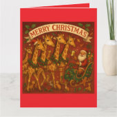 Christmas Dreams - Santa And Giraffes Karte (Vorderseite)