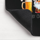 Christmas Drinking Merry Christmas Santa Beer Mousepad (Ecke)