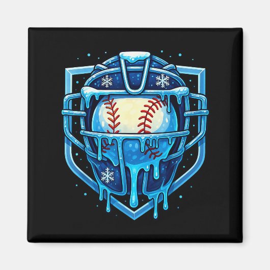 Christmas Drip Baseball Catcher Mask Ice Cream Dri Magnet (Vorne)