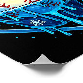 Christmas Drip Baseball Catcher Mask Ice Cream Dri Poster (Ecke)