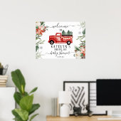 Christmas Drive By Baby Shower Welcome Sign Poster (Heimbüro)