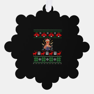 Christmas Drummer Reindeer Ornament Karte
