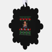Christmas Drummer Reindeer Ornament Karte (Linke Ecke)