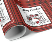 Christmas Drummer Rock Star Drum Kit Musician Geschenkpapier (Rolleneckpunkt)