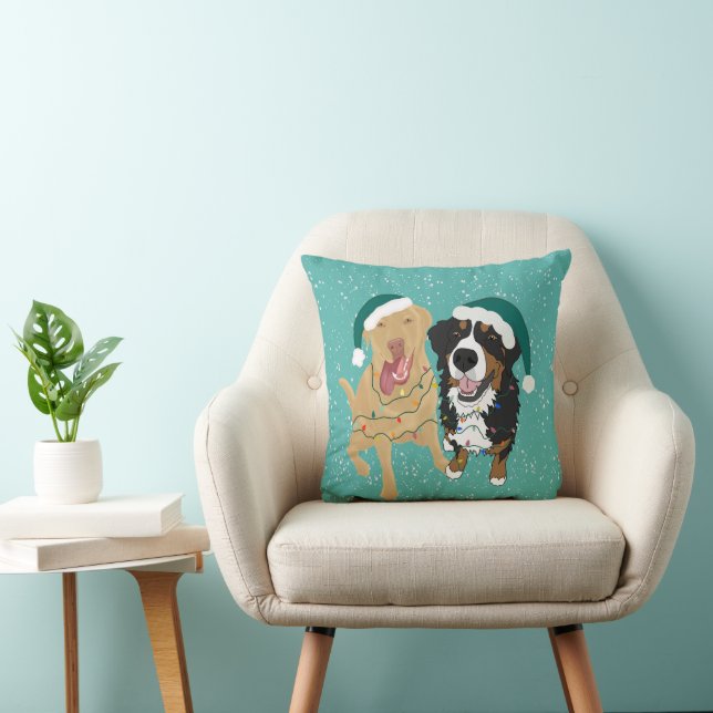 Christmas Dudley und Bernese Kissen (Stuhl )