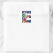 CHRISTMAS E LETTER / SANTA MIT CHRISTMAS TREM QUADRATISCHER AUFKLEBER (Tasche)
