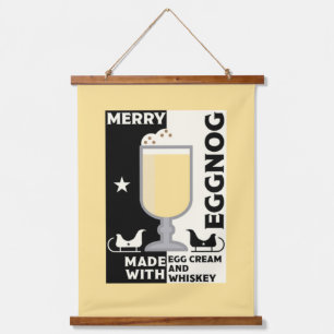 Christmas Eggnog Punch Wandteppich Mit Holzrahmen