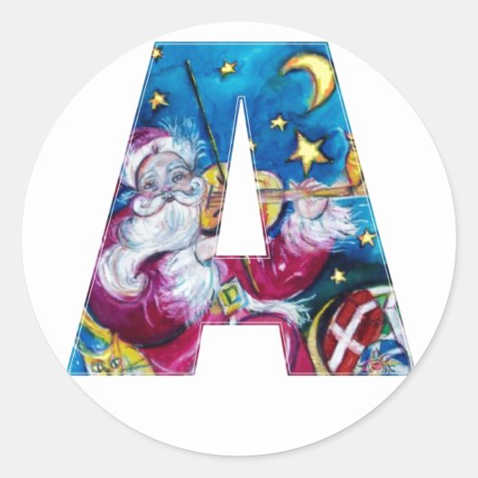 CHRISTMAS EIN SCHREIBEN / INSPIRIERTES SANTA-MONOG RUNDER AUFKLEBER (Vorderseite)