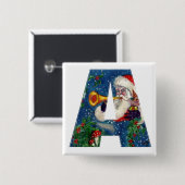 CHRISTMAS EIN SCHREIBEN / SANTA BUGLER-MONOGRAMM BUTTON (Vorne & Hinten)