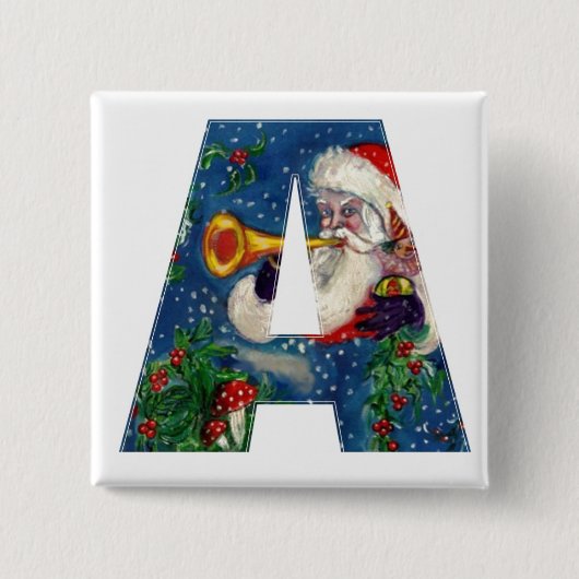 CHRISTMAS EIN SCHREIBEN / SANTA BUGLER-MONOGRAMM BUTTON (Vorderseite)