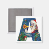 CHRISTMAS EIN SCHREIBEN / SANTA BUGLER-MONOGRAMM MAGNET (Vorderseite/Rückseite)