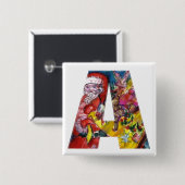 CHRISTMAS EIN SCHREIBEN / SANTA MIT GIFTS-MONOGRAM BUTTON (Vorne & Hinten)