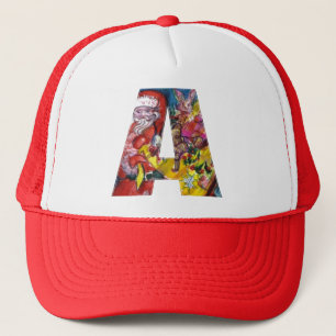 CHRISTMAS EIN SCHREIBEN / SANTA MIT GIFTS-MONOGRAM TRUCKERKAPPE