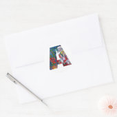 CHRISTMAS EIN SCHREIBEN / SANTA MIT VIOLIN-MONOGRA RUNDER AUFKLEBER (Umschlag)