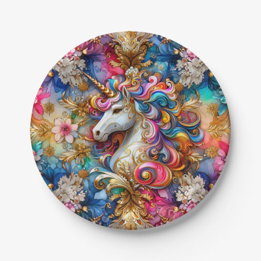 CHRISTMAS EINES UNICORN ~ NIEDLICH ~ PAPPTELLER (Vorderseite)