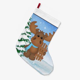 Christmas Elche Holiday Cartoon Strumpf Großer Weihnachtsstrumpf