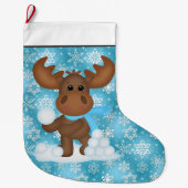 Christmas Elche Holiday Cartoon Strumpf Großer Weihnachtsstrumpf (Vorderseite)