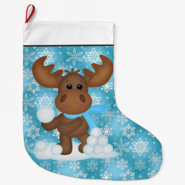 Christmas Elche Holiday Cartoon Strumpf Großer Weihnachtsstrumpf