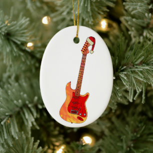 Christmas Electric Gitarre Tragen einer Weihnachts Keramik Ornament