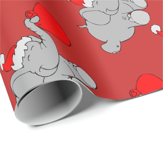 christmas Elefant Geschenkpapier (Rolleneckpunkt)