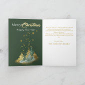 Christmas Elegance: Green and Gold Pine Tree Karte (Innenseite)