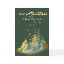 Christmas Elegance: Green and Gold Pine Tree
