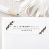 Christmas Elegant Holly Berry Return Address (Insitu)