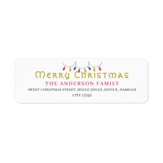 Christmas Elegant Simple Return Address (Vorne)