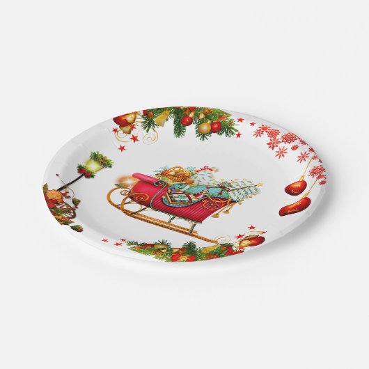 Christmas Elemente Pappteller (Schrägansicht)