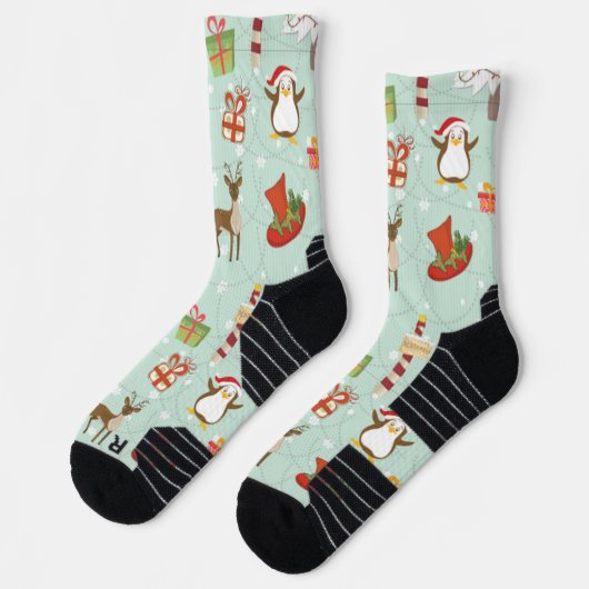 Christmas Elements Reindeer Elves  Socken (Links)