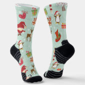 Christmas Elements Reindeer Elves  Socken (Gewinkelt)