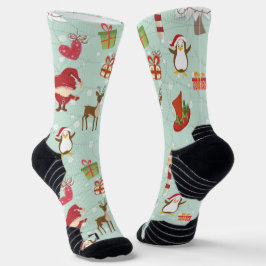Christmas Elements Reindeer Elves  Socken
