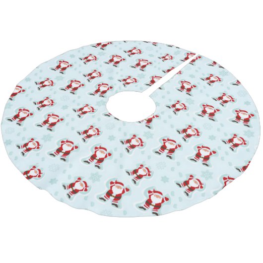 Christmas Elements Santa Claus  Polyester Weihnachtsbaumdecke (Schrägansicht)
