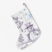 Christmas Elements Winter Snowman Sketch Kleiner Weihnachtsstrumpf (Rückseite (Hängend))