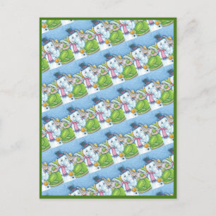 CHRISTMAS ELEPHANT GEBÄUDE NIEDLICH PACHYDERM SNOW FEIERTAGSPOSTKARTE