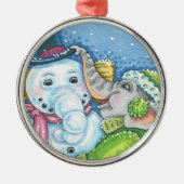 CHRISTMAS ELEPHANT GEBÄUDE NIEDLICH PACHYDERM SNOW ORNAMENT AUS METALL (Vorne)