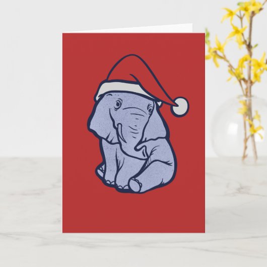 Christmas Elephant Karte (Gelbe Blume)