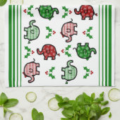 Christmas Elephant Kitchen Towel Geschirrtuch (Gefaltet)