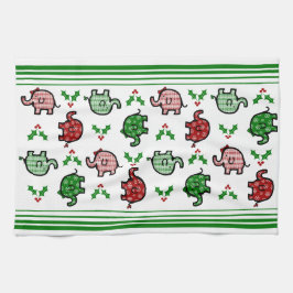Christmas Elephant Kitchen Towel Geschirrtuch