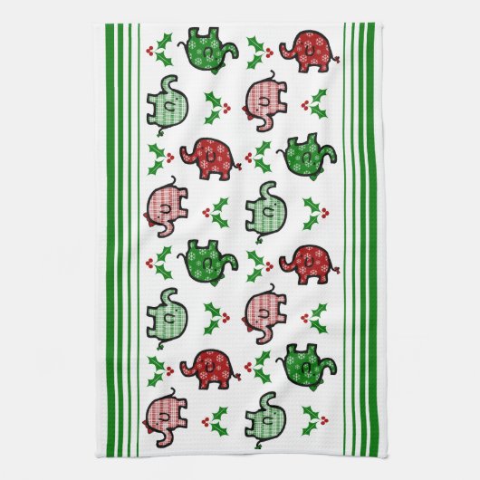 Christmas Elephant Kitchen Towel Geschirrtuch (Vertikal)