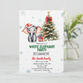 Christmas Elephant Party Invitation Einladung (Stehend Vorderseite)