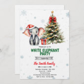 Christmas Elephant Party Invitation Einladung (Vorne/Hinten)