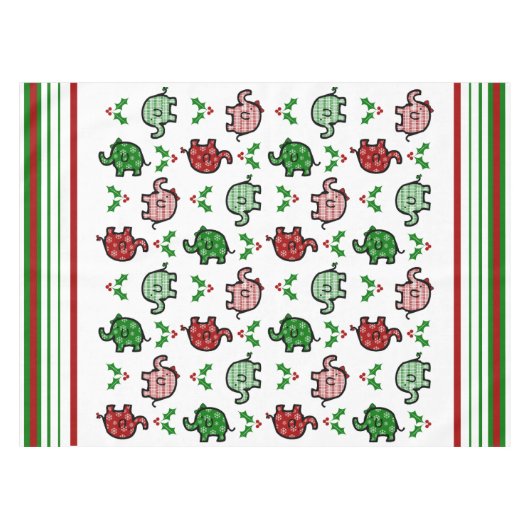Christmas Elephant Pattern Tablecloth Tischdecke (Vorderseite (Horizontal))