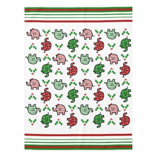 Christmas Elephant Pattern Tablecloth Tischdecke (Vorderseite)
