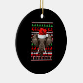 Christmas Elephant Santa Hat Cute Animal Ugly Xmas Keramik Ornament (Rechts)