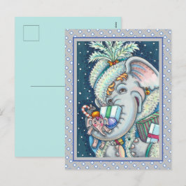 CHRISTMAS ELEPHANT, TRUNKFUL VON GIFTS UND GUTER K FEIERTAGSPOSTKARTE