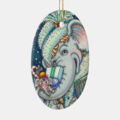 CHRISTMAS ELEPHANT, TRUNKFUL VON GIFTS UND GUTER K KERAMIK ORNAMENT (Rechts)